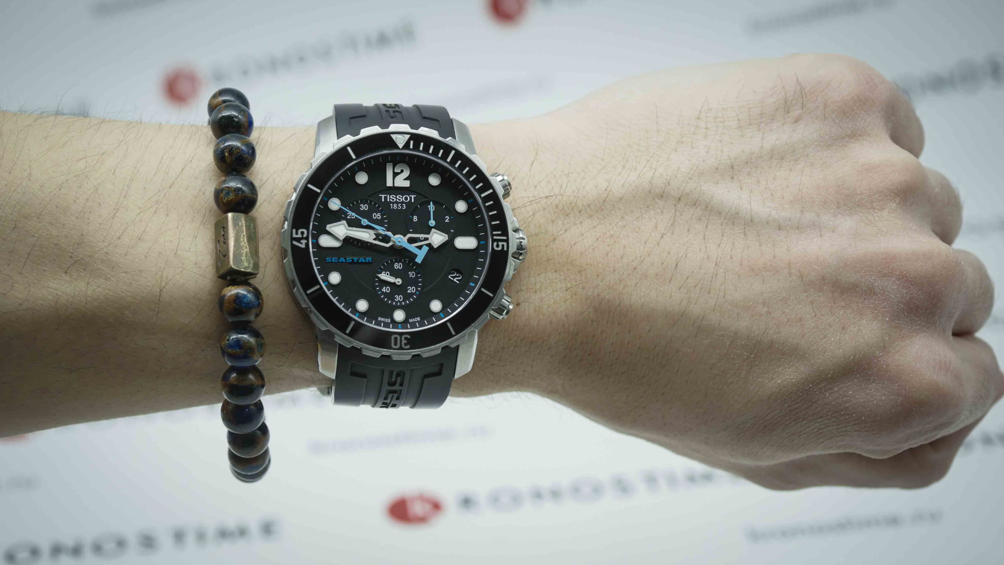 Оригинальные часы Tissot Tissot Seastar 1000 T066.417.17.057.00 кварцевые калибр механизма eta g10.211 общий вид